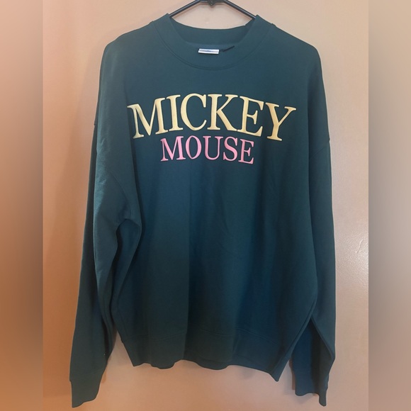 Disney Other - Mickey Mouse Green Sweatshirt Medium NWOT
